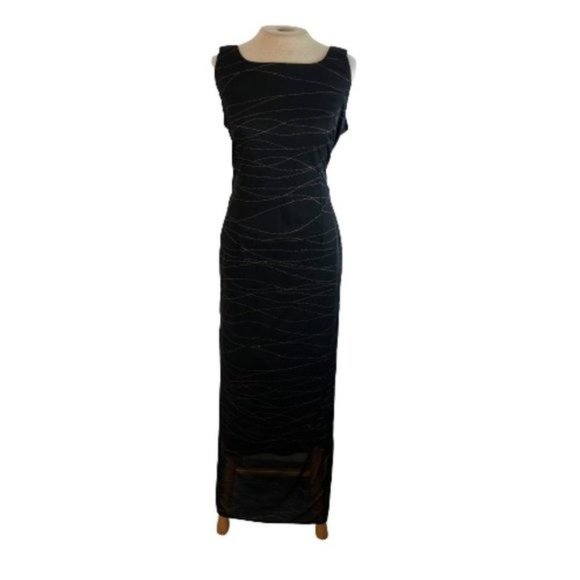Harlow Dresses & Skirts - Harlow Nites Black Gold Shimmer Maxi Dress Size 10